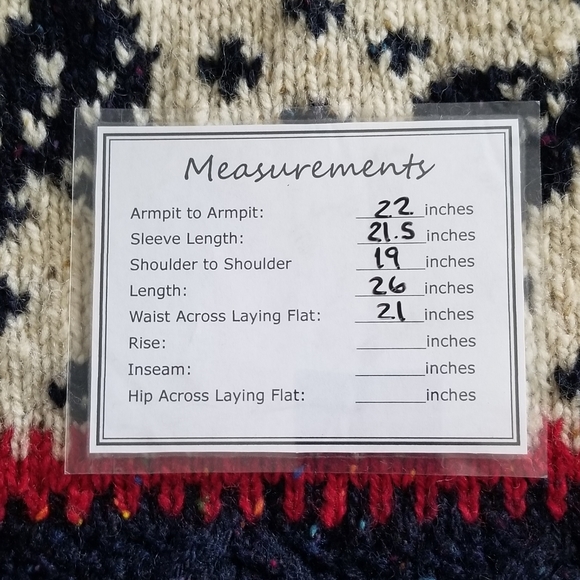 Knit By Hand America Collection 100% wool sweater long sleeve - Picture 7 of 8